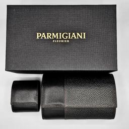 Indulge in the epitome of luxury with this exquisite Parmigiani Fleurier Italian leather watch & cufflinks combined case. With only one available, this rare gem is brand new, complete with its box and outer box. Impeccable in every way, it's a statement piece that exudes sophistication. For more details contact me.