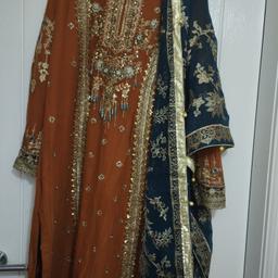 nice combination,georget suit with fully embroidered dopatta