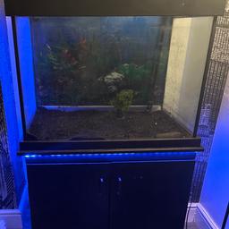 For sale is our fish tank, selling due to not having the time for it anymore. It’s a very big tank measuring -

2x2x3ft tank - 360L
 - 5ft tall on the cabinet

Any questions just send a message thanks

Collection only Speke