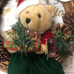 A merry Christmas Xmas bear hanging wreath