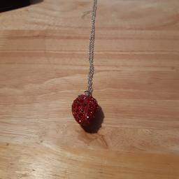 Red stoned strawberry shaped necklace collect only