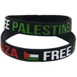 Save Gaza, Free Palestine rubber wristband with the Palestinian flag design. (For men, women or kids).


A certain proportion of proceeds will go to charity for Palestine.