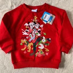 BNWT Disney’s Unisex Christmas sweatshirt age 12-18 months RRP £11