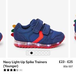 Next Light-Up Spike Trainers (boys, children, kids, toddler / younger) black size 7, red size 6 & navy size 5 brand new (now they’re selling for £35 each on their website including delivery)