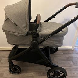 Includes Raincover, Pram, Car seat, car seat adaptors

Maxi-Cosi Zelia S Trio 3-in-1 Prams Travel System, 0 - 4 Years, Up to 22 kg, Foldable, Compact and Reclining Baby Pushchair, with CabrioFix S i-Size Baby Car Seat

Great condition only used for a few months