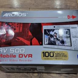 100 GB
Comes with AC adapter
TV docking Pod
remote control 
protective case
audio + video cables
usb 2.0 cable & usb host adapter
USED 2 TIMES
**CHECK ON EBAY HOW MUCH THESE ARE GOING FOR**
