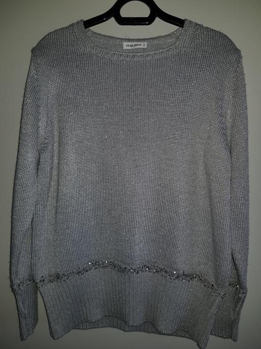 Buy & Sell Staffordshire Cannock Chase - Photos for Hauber Silver Sequin Trim Jumper - Size 42