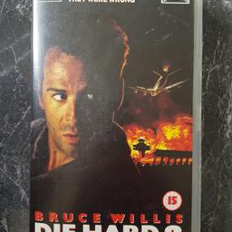 Die Hard 2 from 1990 on VHS tape. Fox Video release. Tape plays perfectly. Case and sleeve has some shelf wear, but otherwise in good condition. As well as free collection from us, we also offer UK postal delivery for £3.19.