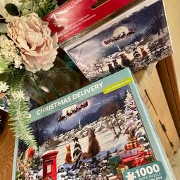 Fabulous matching set here & just adorable for any doggy 🐕🐕‍🦺🦮🐩 lovers 😍.
Xmas themed 🎅🏽🤶🏼🎄 1000 piece 🧩 Jigsaw Puzzle from the quality Otter House brand entitled: ‘Christmas Delivery’ & a handy picture card enclosed. Mint condition, just opened, never done. Plus a BRAND NEW Sealed pack of luxury Christmas Cards (x10) with all the dogs in the snow watching santa delivering gifts. Superb!
Cards alone were £3.50!
Lovely pressie idea 🤗
See all pics. Can post for extra….
