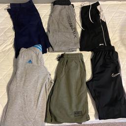 4x shorts 1x nike jogger 1x adidas jacket 1x black jogger

Collection only