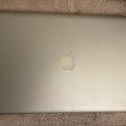 15” laptop, MacBookAir, 500MG, with a charger, with a password, good working order, possibly 10 years old.