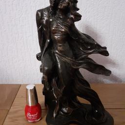 Lovely, romantic couple. Bronze effect. About 10 inches high. Good condition. £10.00. Collection from L11. Thankyou