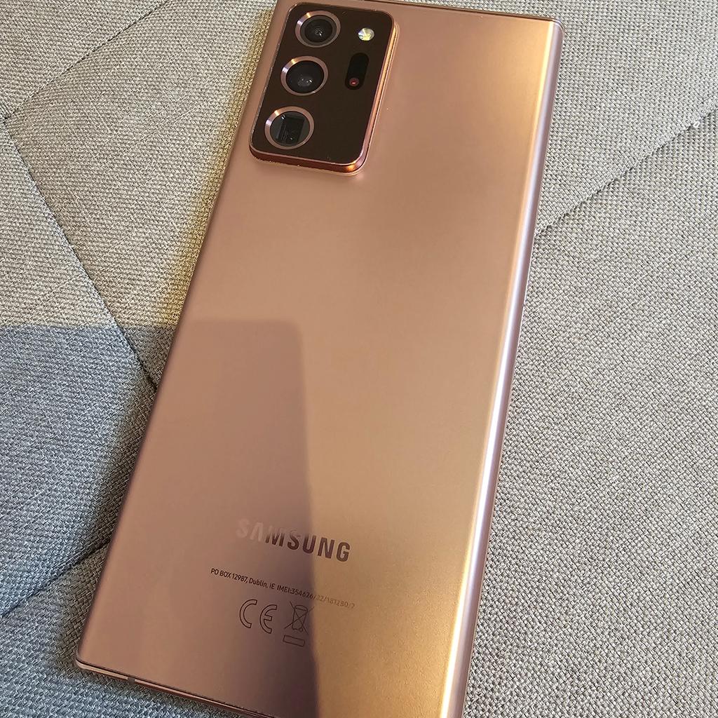 Samsung Note 20 ULTRA 5G
Great camera. Beautiful Build. Sleek and powerful smartphone. 265 GB storage and outstanding 16 GB RAM 8 core Qualcomm processor.
Phone after year of usage minor scratches on the screen and 1 dead pixel not noticeable if set to dark mode. Fully functional.