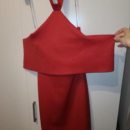 red halter neck barot dress