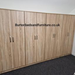 2 door standard wardrobe 76.5cm x 185cm Hight 

Available in many colours 

£150 each