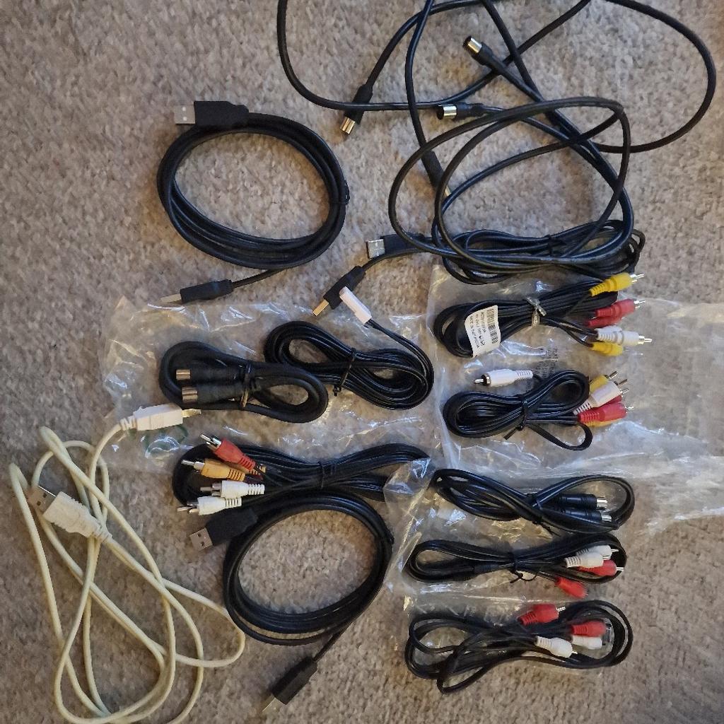A bunch of electrical cables for tv or music, I'm not sure. Most of them are brand new, only 3 have been used once. £2 each or as a bundle £15.
Collection Preferred