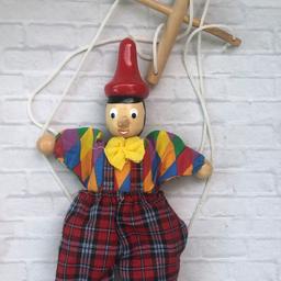 Vintage Wooden Pinocchio String Puppet Marionette.

Length of figure 16", but need to check.

Needs some attention to paintwork on the shoes as Pinocchio has been busy in panto.

Secure your basket today and let the holiday magic shine on your table! 🎁🛷

Local delivery available at extra costs to cover fuel & time, but you will be requested to pay a deposit via PayPal due to time wasters.

Learnt the hard way, but such is life. 🥳
