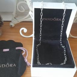 Brand new pandora silver link necklace 18 inches ,comes with pouch ,can post .