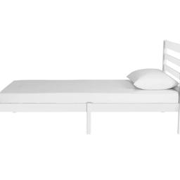 🔹️Kaycie wooden single bed frame-white 

🔹️New

🔹️size L198.4, W97.3, H92.5cm

🔹️Maximum user weight 120kg

Bed frame only, mattress not included.