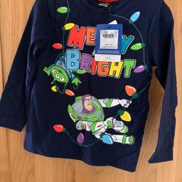 Boys BNWT Toy story Christmas T-shirt age 2-3 years RRP £8