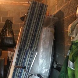 Devan double bed and mattress 
Collection only! 
Mattress is in protective plastic cover 
Selling both items for £5 
Fully functioning just having a big clear out