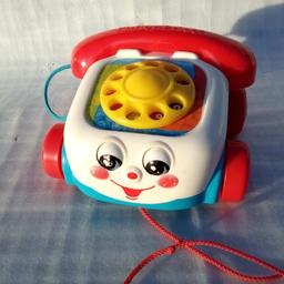Fisher Price CHATTER PHONE 1993 Pull Along Toy Telephone Rolling Moving Eyes.