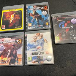 PS 3 Spiele Paket

- Resident Evil
- Uncharted 2
- Uncharted 3
- NBA Live 10
- Gran Turismo 5

Spiele können auch einzeln um 5€ pro Spiel gekauft werden

Abholung für in Röthis
