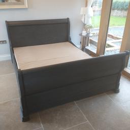 Charcoal Grey painted King Size bed surround with Divan Base. Bed surround was made in France.