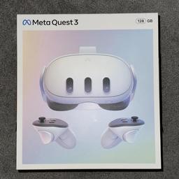 Meta quest 3 for sale. 128GB. Brand new sealed.
Includes:
Headset
2 controllers
2 wrist straps
Adapter and cable
2 AA betteries