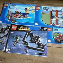 Lego instruction booklets 
lego super heroes 
lego city
Collection only £4