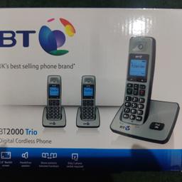 BT Digital Cordless Phone
BT2000 Trio 
Set of 3x 
Used for few months. in it's original packaging. 
no returns.