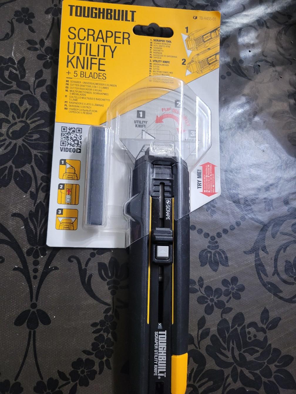 Toughbuilt Scraper Utility Knife + 5 Blades