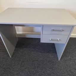 PANAMA 2 DRAWER DESK - GREY

PANAMA
A sleek and compact desk that’s an ideal choice for a home office. This desk offers a good-sized working surface that has plenty of room for a monitor and keyboard or laptop as well as phone and accessories. Two side panels support the top which is also braced by a back bar. A pair of drawers provide storage for stationery and other equipment. Available in grey, oak, and white foil finishes.
Material: Particle Board
Dimensions:
Width: 900mm
Depth: 450mm
Height: 730mm
£99.99 - FULLY ASSEMBLED 

B&W BEDS 

Unit 1-2 Parkgate Court 
The gateway industrial estate
Parkgate 
Rotherham
S62 6JL 
01709 208200
Website - bwbeds.co.uk 
Facebook - B&W BEDS parkgate Rotherham 

Free delivery to anywhere in South Yorkshire Chesterfield and Worksop on orders over £100
Same day delivery available on stock items when ordered before 1pm (excludes sundays)

Shop opening hours - Monday - Friday 10-6PM  Saturday 10-5PM Sunday 11-3pm