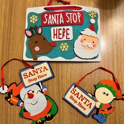 Santa Stop Here Handmade Christmas Bundle

2x small signs
1x medium sign

Medium sign has damage to the letter R and some marks on the reindeer but doesn’t effect the use of it

Comes from a pet & smoke free home

COLLECTION ONLY