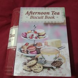 Vintage THE SILVER CRANE COMPANY Afternoon Tea Biscuit Book Tin. 25cm (h) x 21cm (l) x 9cm (w).