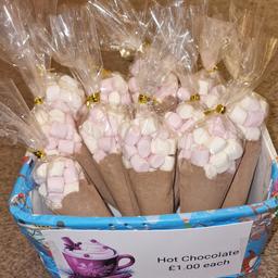 cones contains hot chocolate and mini marshmallows

£1.00 each cone