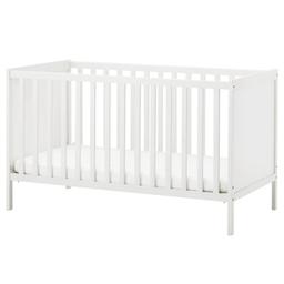 RRP £169
Cot 70x140cm
Collection Only

The cot base can be placed at two different heights.

One cot side can be removed when the child is big enough to climb into/out of the cot.

Your baby will sleep both safely and comfortably as the durable materials in the cot have been tested to ensure they give their body the support it needs.

The cot base is well ventilated for good air circulation which gives your child a pleasant sleeping climate.