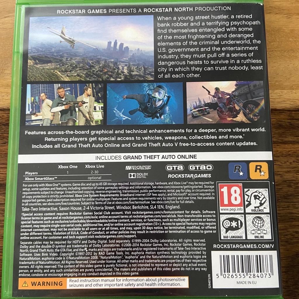 GTA 5 for Xbox one. Collection only.