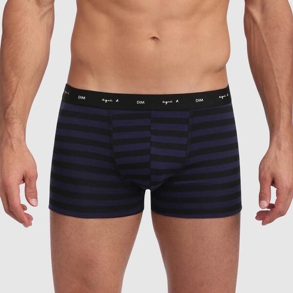 Men's boxers shorts in stretch cotton with message print Black Dim