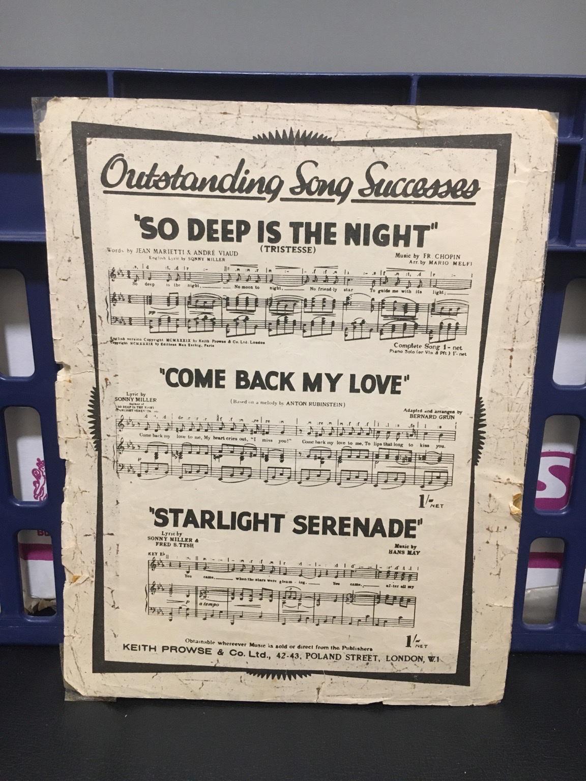 So Deep Is The Night Sheet Music In Pr5 Ribble Für 1 00 £ Zum Verkauf