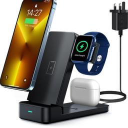 3 in 1 Wireless Charging Station, Foldable Wireless Charger Stand Fast Charging Station for Multiple Devices, Portable Charger Compatibles with iPhone 13/12/11/XS/XR Series, AirPods, iWatch, Samsung See less
18 watts
USB Type C
12 Volts