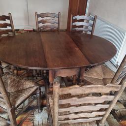 Table and 6 chairs table folds in good condition viewing welcome local delivery available ring for price on delivery Chris 07852172641