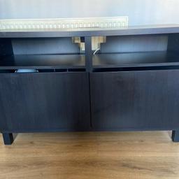 Black unit for sale. Two door drawer with shelves inside. Can be used as a tv unit or record player table etc. Ikea is selling it at £160