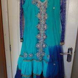 blue wedding and party asian dress