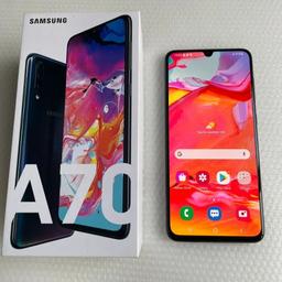 SAMSUNG GALAXY A70 BLACK 128GBUNLOCKED
The mobile phone is in good condition and perfect working order comes boxed with usb cable and sim tray opening pin 