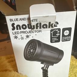 I have a brand new led snowflake projector with remote.  Only opened to check all on there cost £20 to buy will take £10 collection only le2 6ns