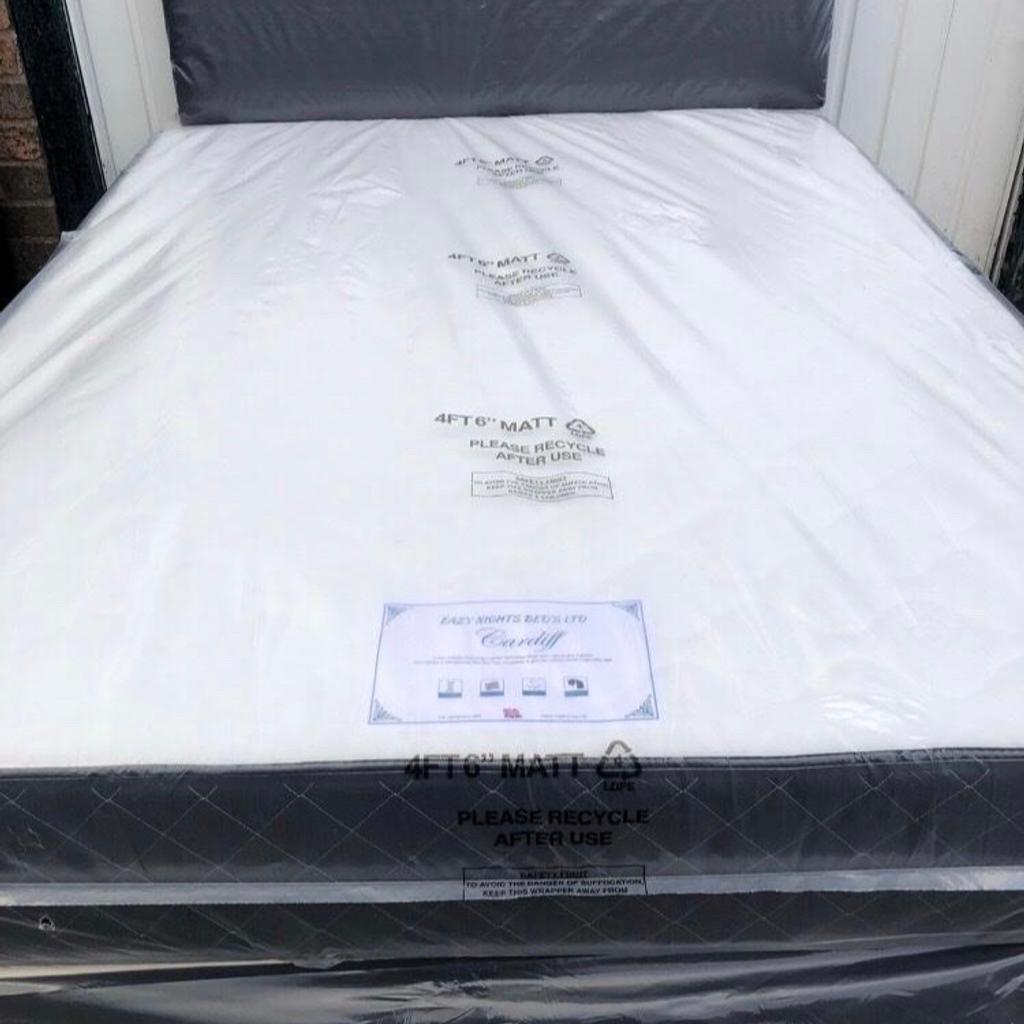 BRAND NEW DOUBLE BED WITH MATTRESS INCLUDED!🔥
• SPRING MATTRESS
•HAND TUFTED
•ROD EDGE SUPPORT
•MATCHING BASE(extra strong with added supports)
•WHEELS + ATTACHMENTS INCLUDED
WE DELIVER IN PERSON TO ENSURE A HIGH LEVEL SERVICE!
BED+MATTRESS IS £149 CAN INCLUDE HEADBOARD FOR £25 IF NEEDED👍
FREE BIRMINGHAM DELIVERY!(For other areas please message a postcode before hand)
Call or message on 07902888477