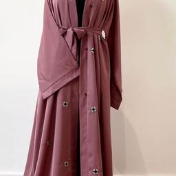 New abaya from Dubai nida silk comes with matching scarf size 52,54,56,58