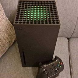 Xbox series X. Great condition. Comes with original box, controller and all wires. Recently taken for thorough cleaning of insides. Only issue is it had trouble reading 360 games and dvds. Plays any xbox one/series game or blu Ray perfect, never had an issue with those.