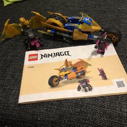 Verkaufe LEGO 71768 Ninjago Jays Golddrachen-Motorrad.

Verpackung nicht mehr vorhanden, sonst alles wie neu.

Privatverkauf, keine Gewährleistung und Rückgabe.